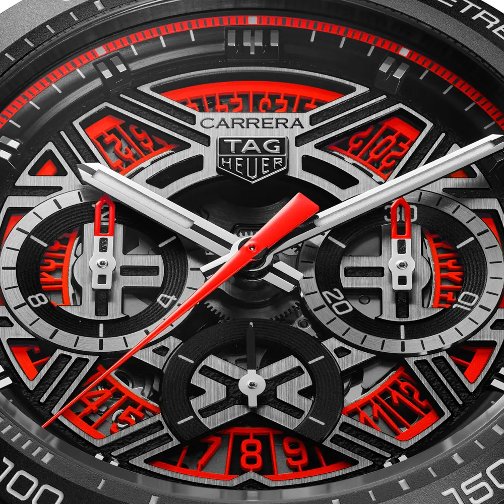 TAG Heuer Carrera Chronograph Extreme Sport Limited Edition 44mm Mens Watch Red detail 3