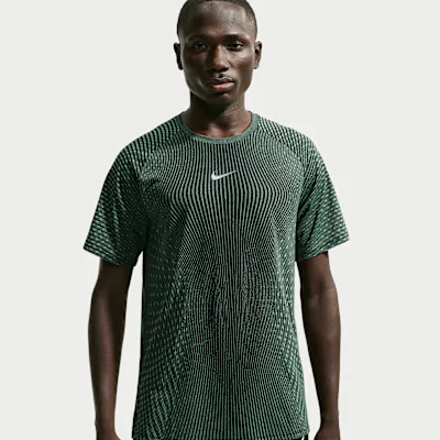Nike Stride Aero-FIT Men's Short-Sleeve Running Top - Black/Light Green Spark