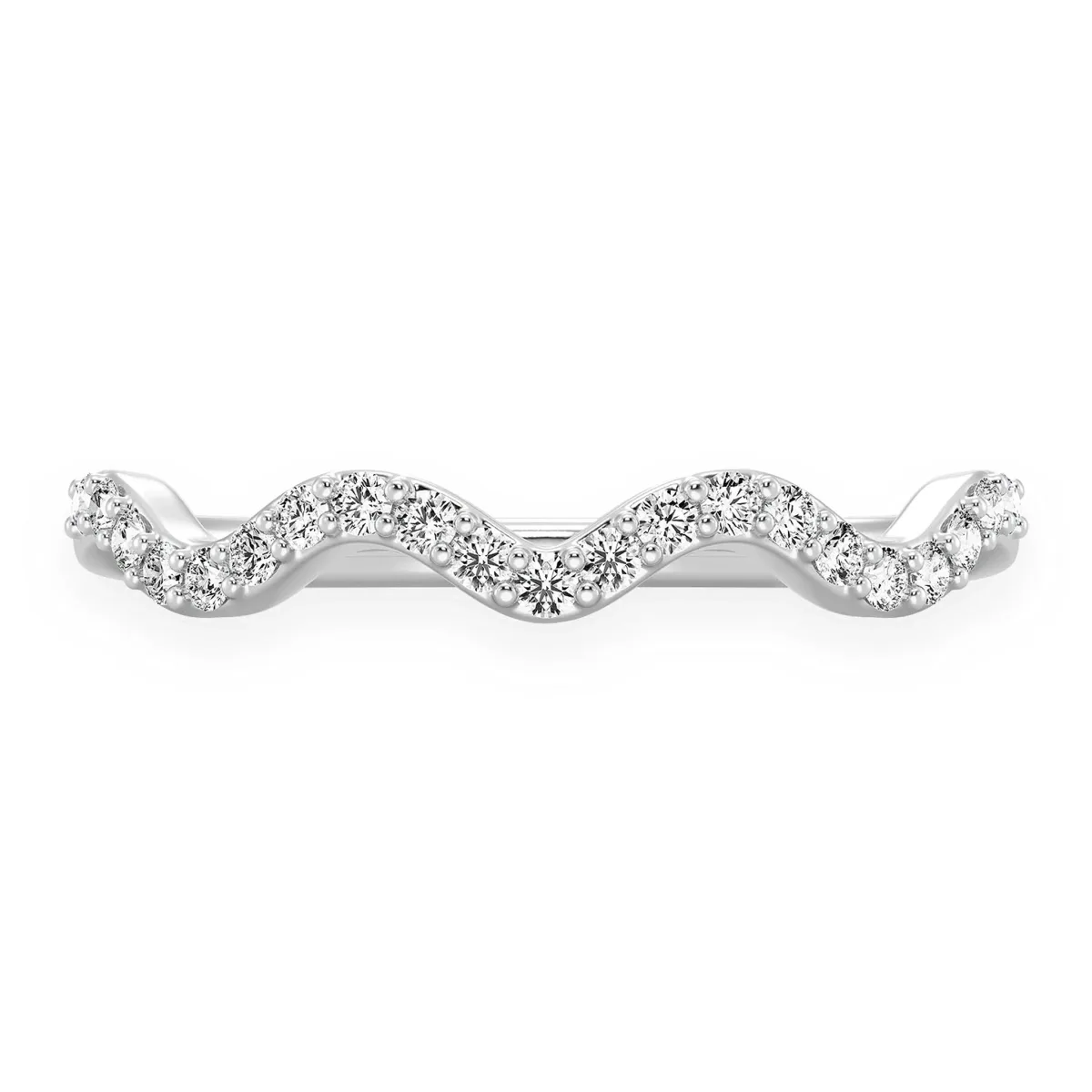 For Him Wavy Diamond Ring in White Gold / Natural Diamond – Ring