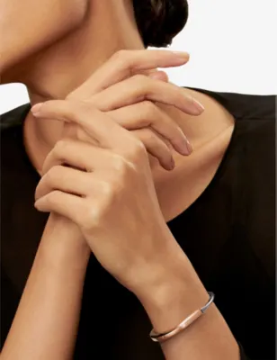 TIFFANY & CO Lock 18ct rose and white-gold bangle bracelet - L detail 2