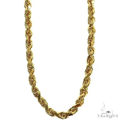JALGAS - AMERICAS GOLD 14K Yellow Gold Diamond Cut Solid Rope Chain 4mm 69864 in 18 Inches – Chain