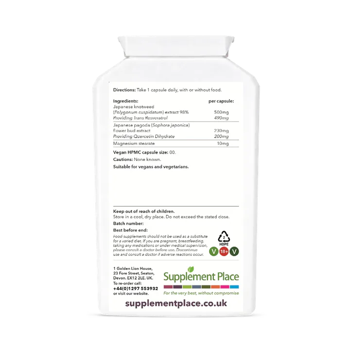 Supplement Place Trans Resveratrol + Quercetin 690mg | 240 Capsules, additional product view 2
