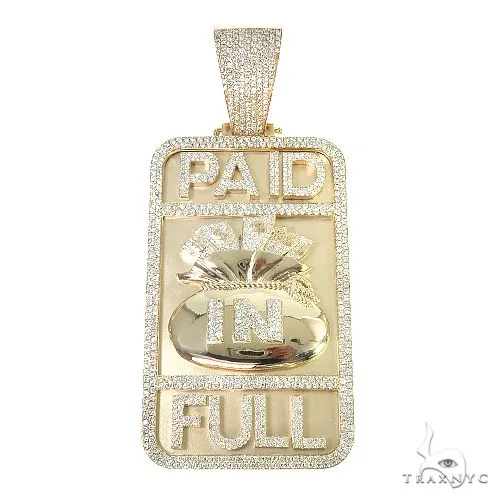 RINA - For Him CUSTOM Custom Made 'Paid In Full' Money Bag Diamond Pendant 66730 in Rose Gold – Pendant