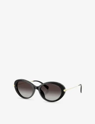 MICHAEL KORS MK2245U Rockaway Round-Frame Acetate Sunglasses in BLACK, additional product view 2