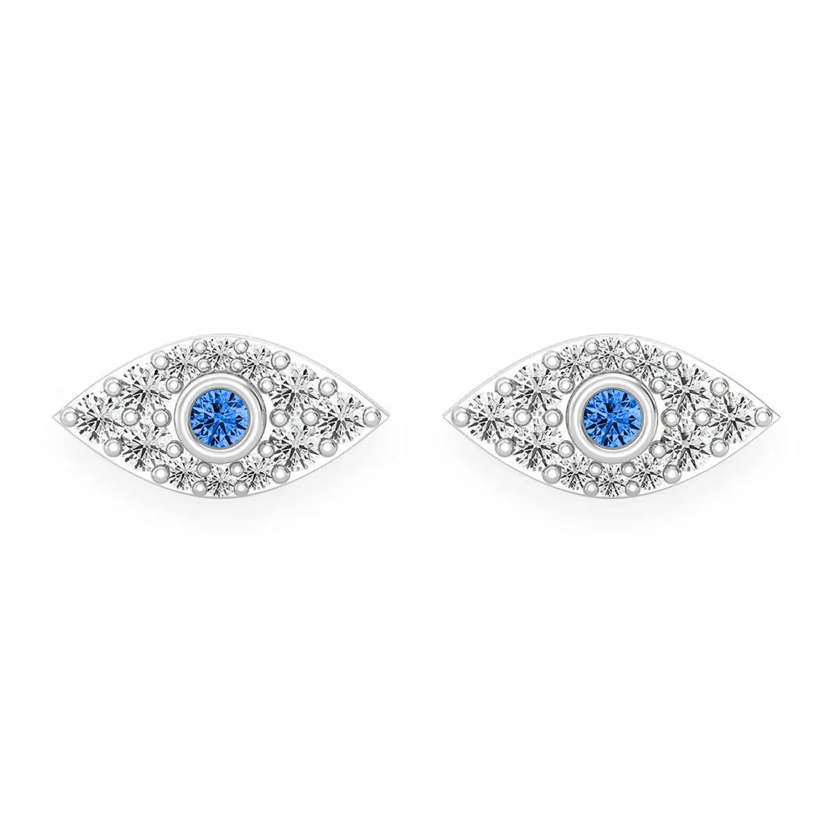 For Him Evil Eye Diamond Studs in White Gold / Natural Diamond – Earring