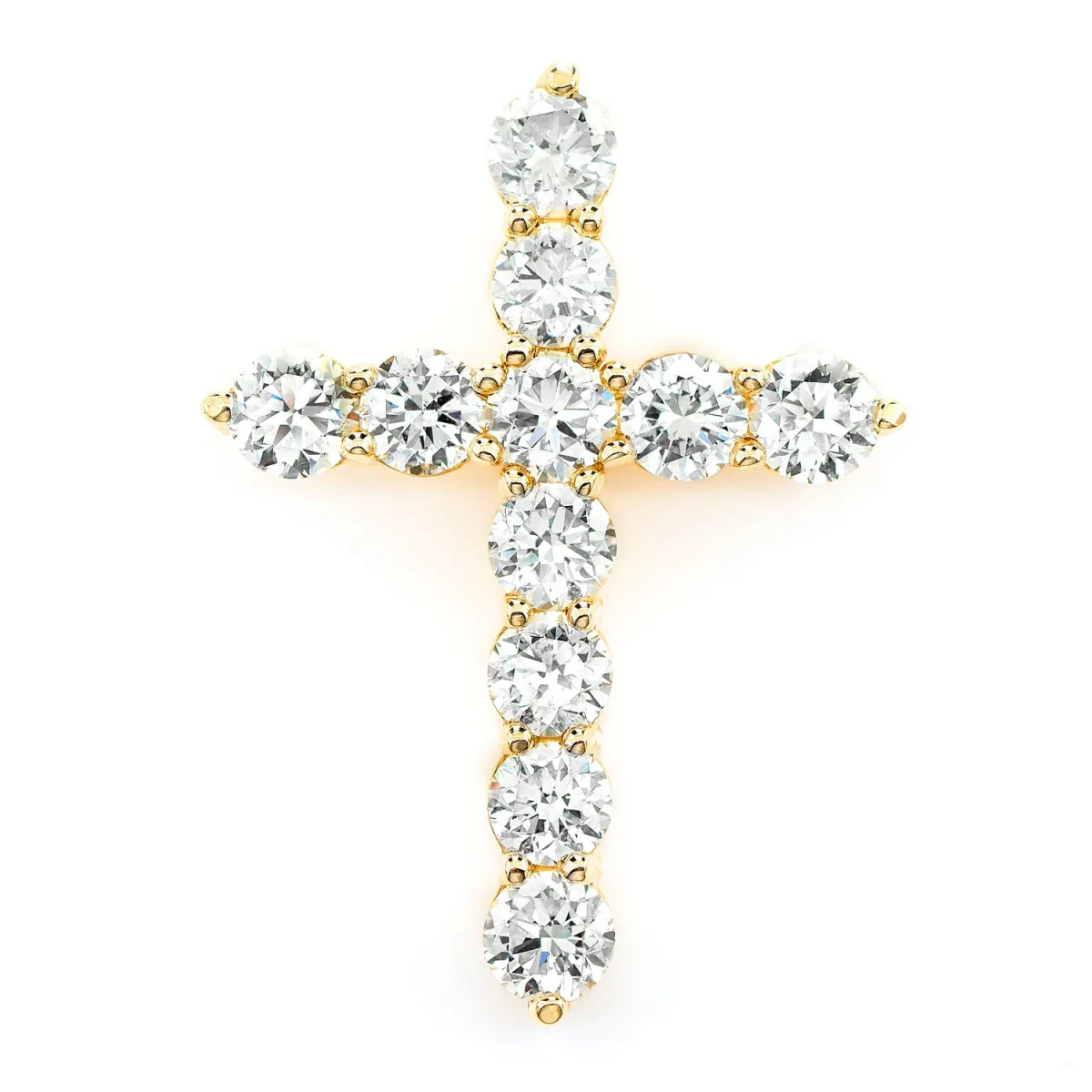 For Him 11 Stone Hidden Bail Cross in 4.45ctw / Rose Gold / Natural Diamond – Pendant