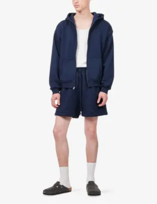 SKIMS Fleece Lounge Zip-Up Cotton-Blend Hoody detail 2