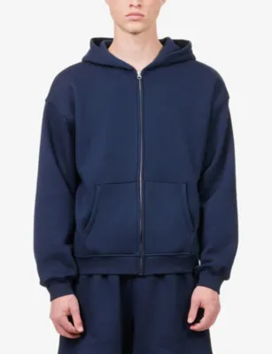 SKIMS Fleece Lounge Zip-Up Cotton-Blend Hoody detail 3