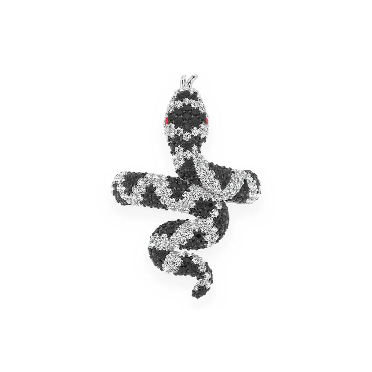 For Him Snake Diamond Ring in Black Diamond / White Gold – Ring