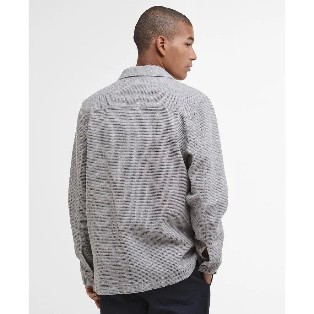 Barbour Men's B.Li Waffle Overshirt in Concrete GY35, additional product view 3