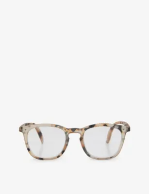 IZIPIZI #E square-framed golden green reading glasses - GOLDEN GREEN - +2.5 in LIGHT TORTOISE – Mens | Glasses