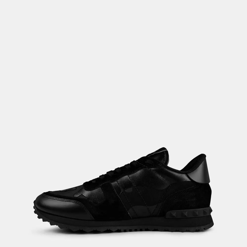 Valentino Garavani Rockstud Camouflage Sneaker in Nero, additional product view 2