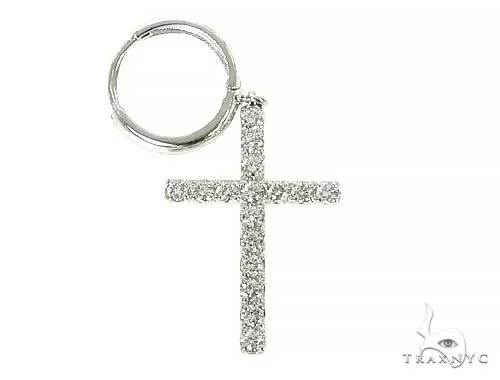 RINA - SUNNY 2 14K Gold Diamond Single Cross Earrings 66201 in Rose Gold – Earrings