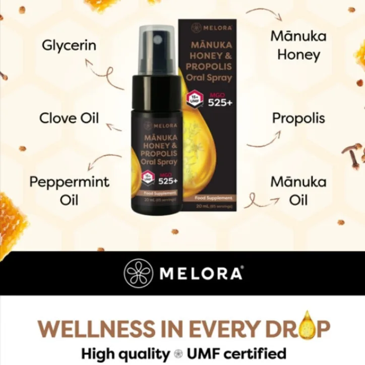 Melora Manuka & Propolis Oral Spray 15ml, additional product view 2