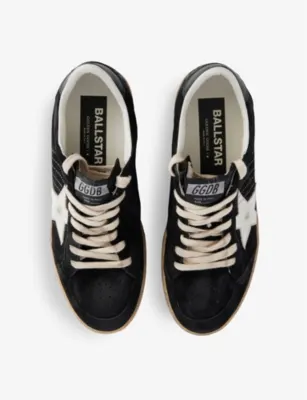 GOLDEN GOOSE Ballstar star-appliqué suede low-top trainers - EUR 44 / 10 UK MEN in BLK/WHITE, additional product view 2