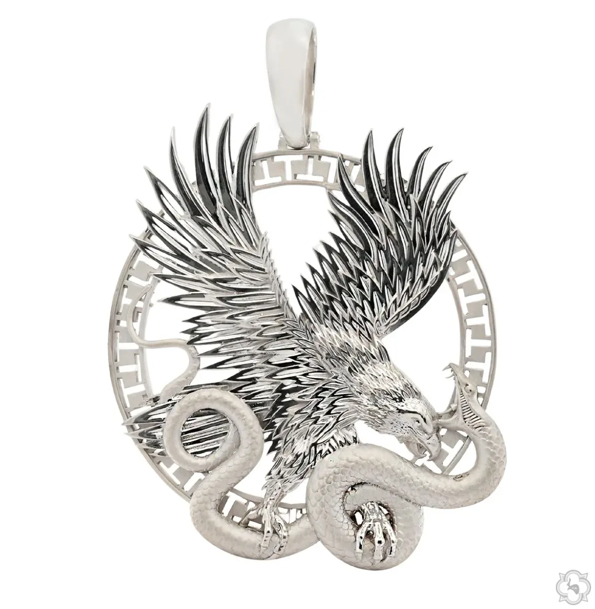 RINA - For Him CUSTOM Predator Triumph Eagle Over the Serpent Pendant .999 Silver 70746 – Pendant
