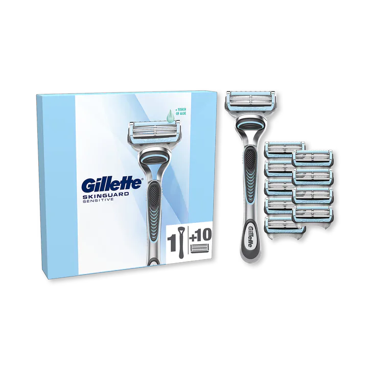 Gillette SkinGuard Sensitive Men’s Razor, 1 Handle, 10 Blade Refills detail 2