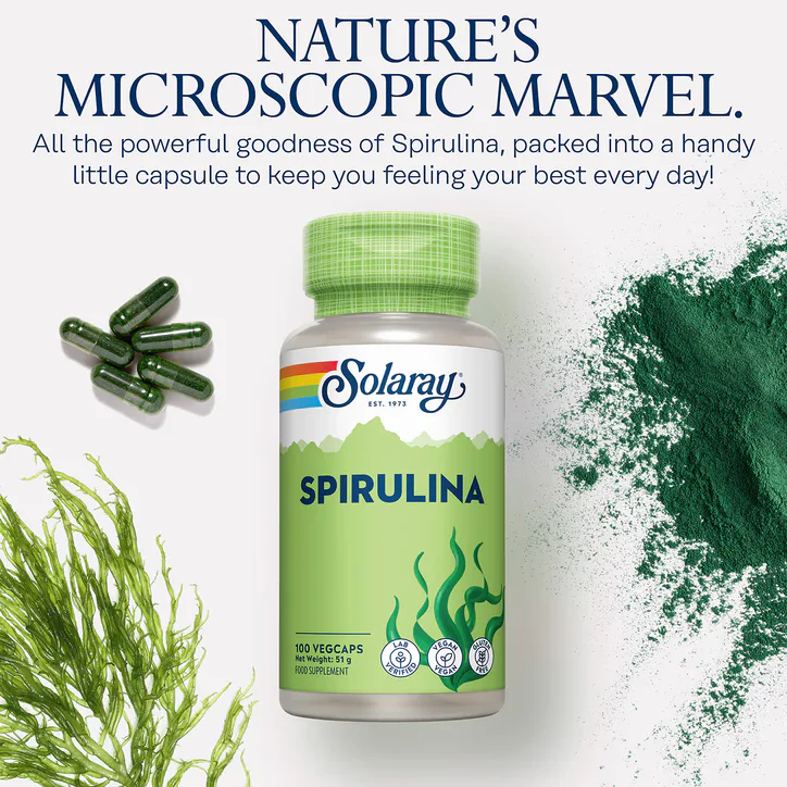 Solaray Spirulina Algae 100 Capsules, additional product view 3