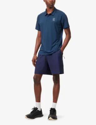 For Him Dri-Fit Tennis Woven Polo Top in Armory Navy/wht, additional product view 2