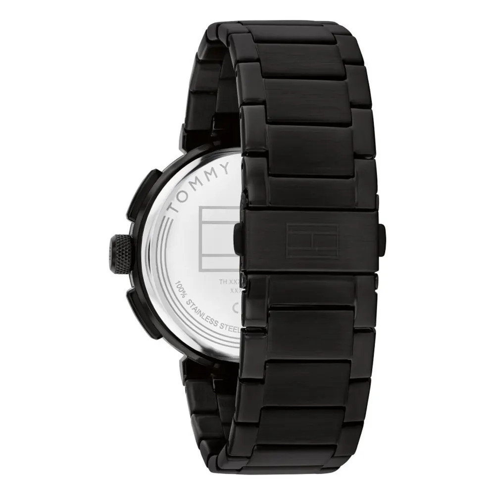 Tommy Hilfiger Analogue Multifunction 44mm Black Steel Quartz Watch in Black, additional product view 3
