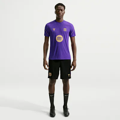 Nike F.C. Barcelona Strike Away Men's Kobe Dri-FIT Football Knit Shorts - Black/Field Purple/Metallic Gold