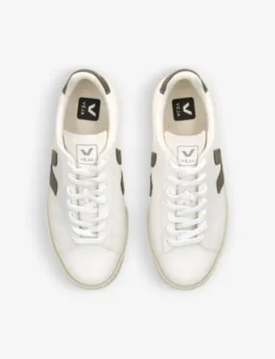 VEJA Campo ChromeFree Leather Low-Top Trainers - 5 in GREEN COMB, additional product view 2
