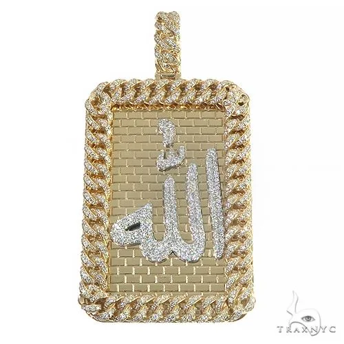 RINA - For Him CUSTOM Custom Made Allah Diamond Miami Cuban Frame Pendant 66709