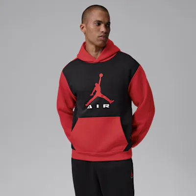 Jordan Brooklyn Men's Pullover Hoodie - Black/University Red/University Red