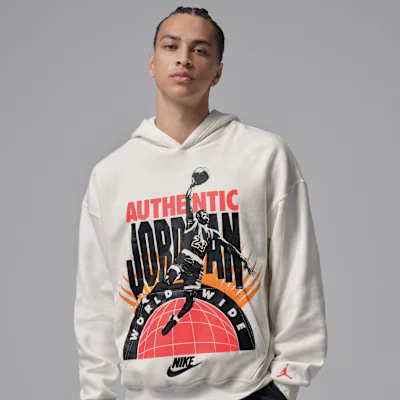 Jordan Brooklyn Fleece Men's Pullover Hoodie - Sail/Infrared 23