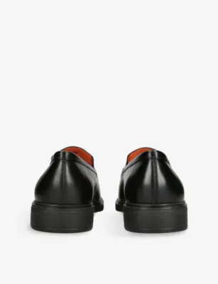 SANTONI Easy Leather Loafers - EUR 41 / 7 UK MEN in BLACK, additional product view 3