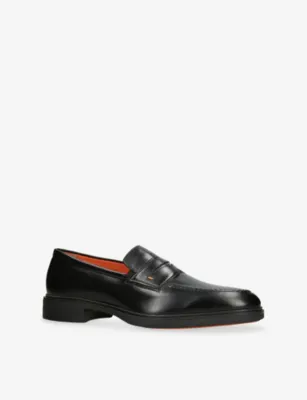 SANTONI Easy Leather Loafers - EUR 41 / 7 UK MEN in BLACK – Mens | Loafers