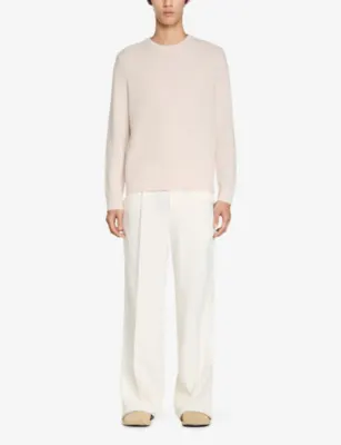 SANDRO Crewneck Knitted Wool Jumper detail 2