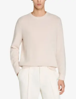 SANDRO Crewneck Knitted Wool Jumper detail 3