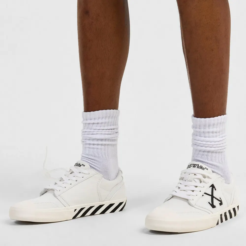 Off White Men's Vulc Undercut Canvas Trainers in White, additional product view 3