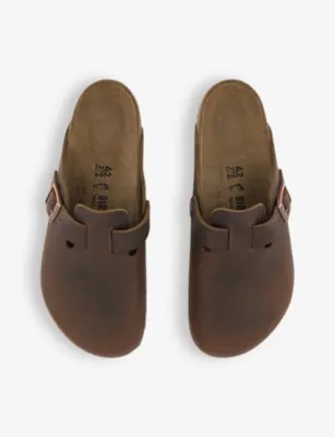 BIRKENSTOCK Boston logo-embossed leather clogs - EUR 45.5 / 11.5 UK MEN detail 2