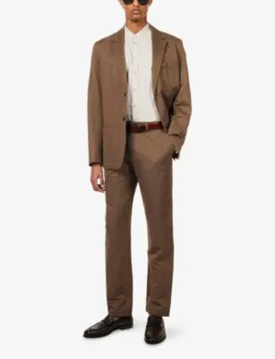 EMPORIO ARMANI Armure Grandpa-Collar Linen-Blend Shirt detail 2