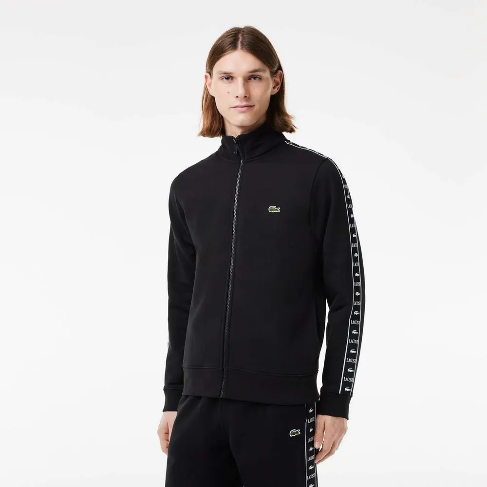 Lacoste Logo Stripe Zip-Up Sweatshirt