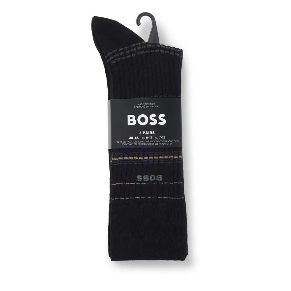 Boss 3 Pack Rib Stripe Socks detail 2