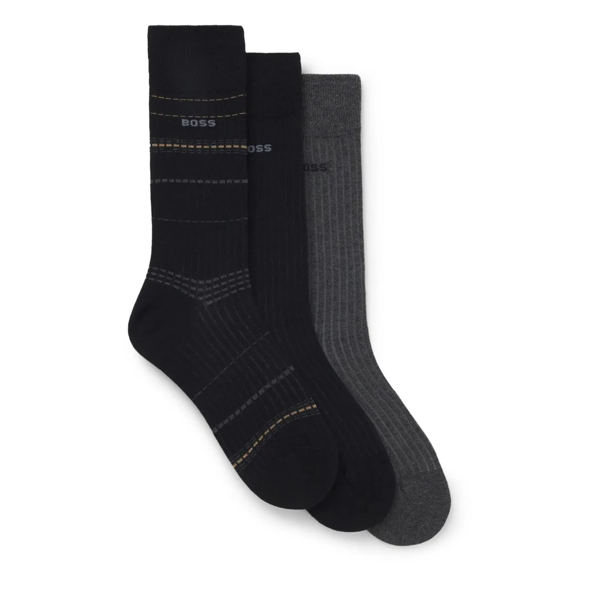 Boss 3 Pack Rib Stripe Socks