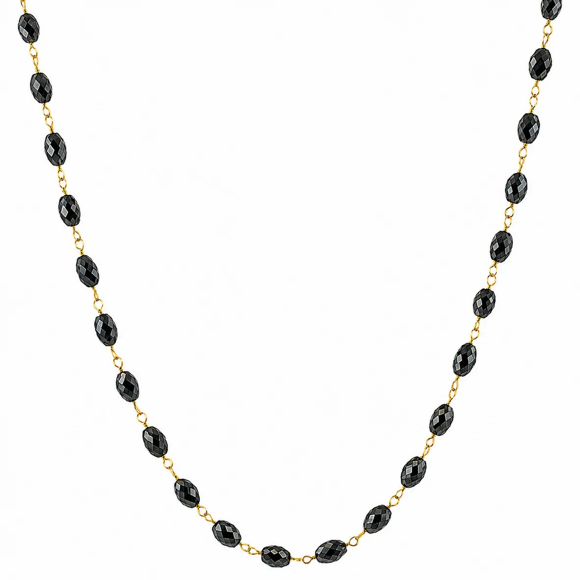 AHMED - MOON JEWELRY Black Diamond Necklace 71773 in Rose Gold – Necklace