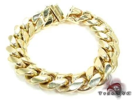 JALGAS - MIAMI CUBAN LINK Solid Miami Cuban Link Bracelet 14K Yellow Gold 8.5 Inches 10mm 66083 in Yellow – Bracelet
