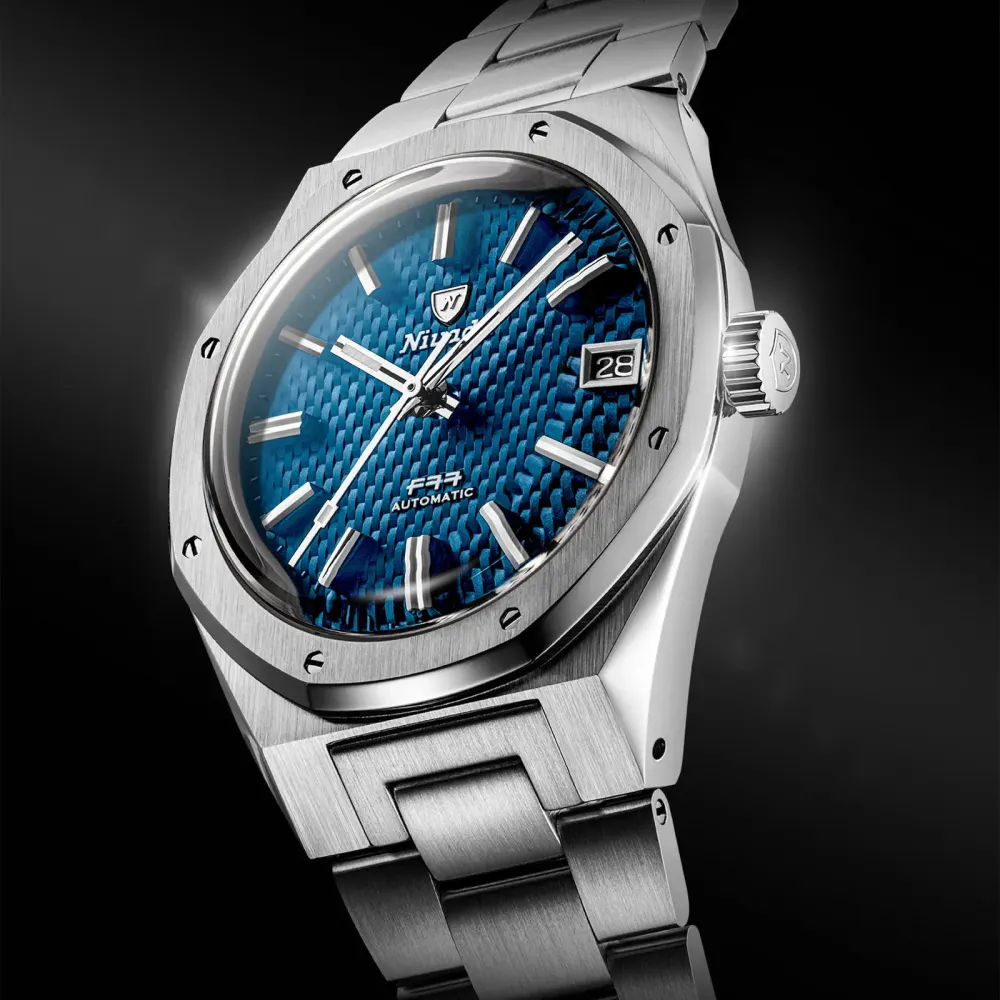 Nivada Grenchen F77 MK2 38mm Mens Watch Blue in Blue, additional product view 2