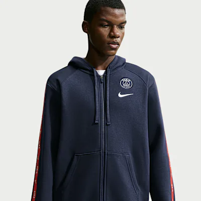 Nike Paris Saint-Germain City Side Men's Nike Football Full-Zip Fleece Hoodie - College Navy/White