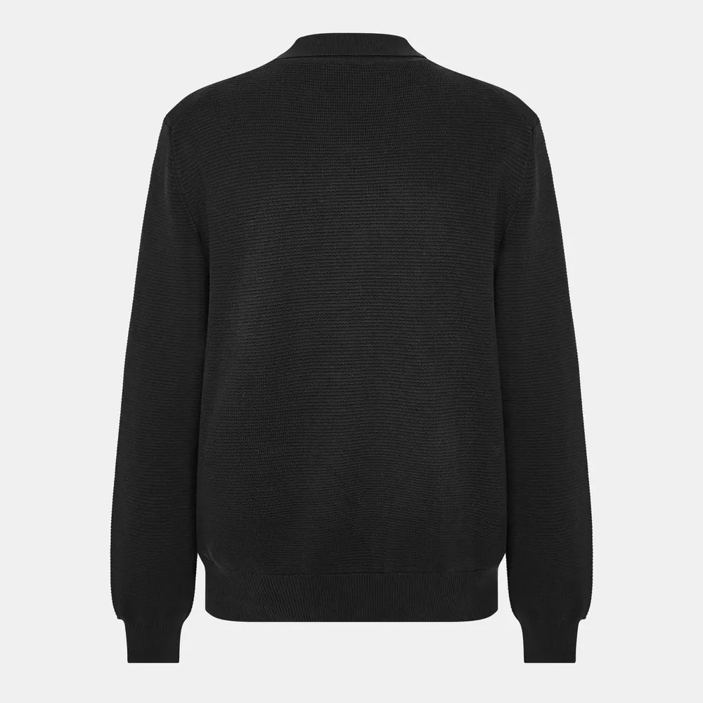 Hugo Men's San Pauley Red Ribbed Tailored Fit Crew Neck Jumper detail 2