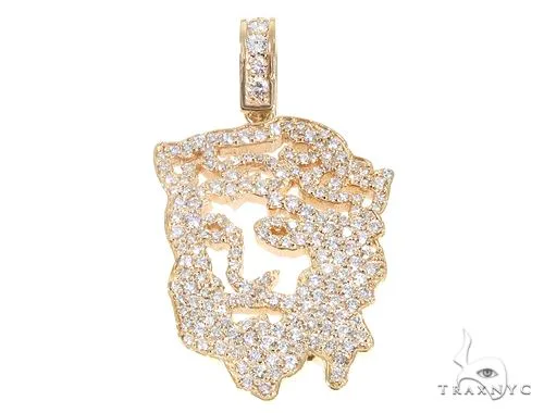 RINA - For Him FACTORY 14k Yellow Gold Diamond Jesus Pendant 65134 in Rose Gold – Pendant