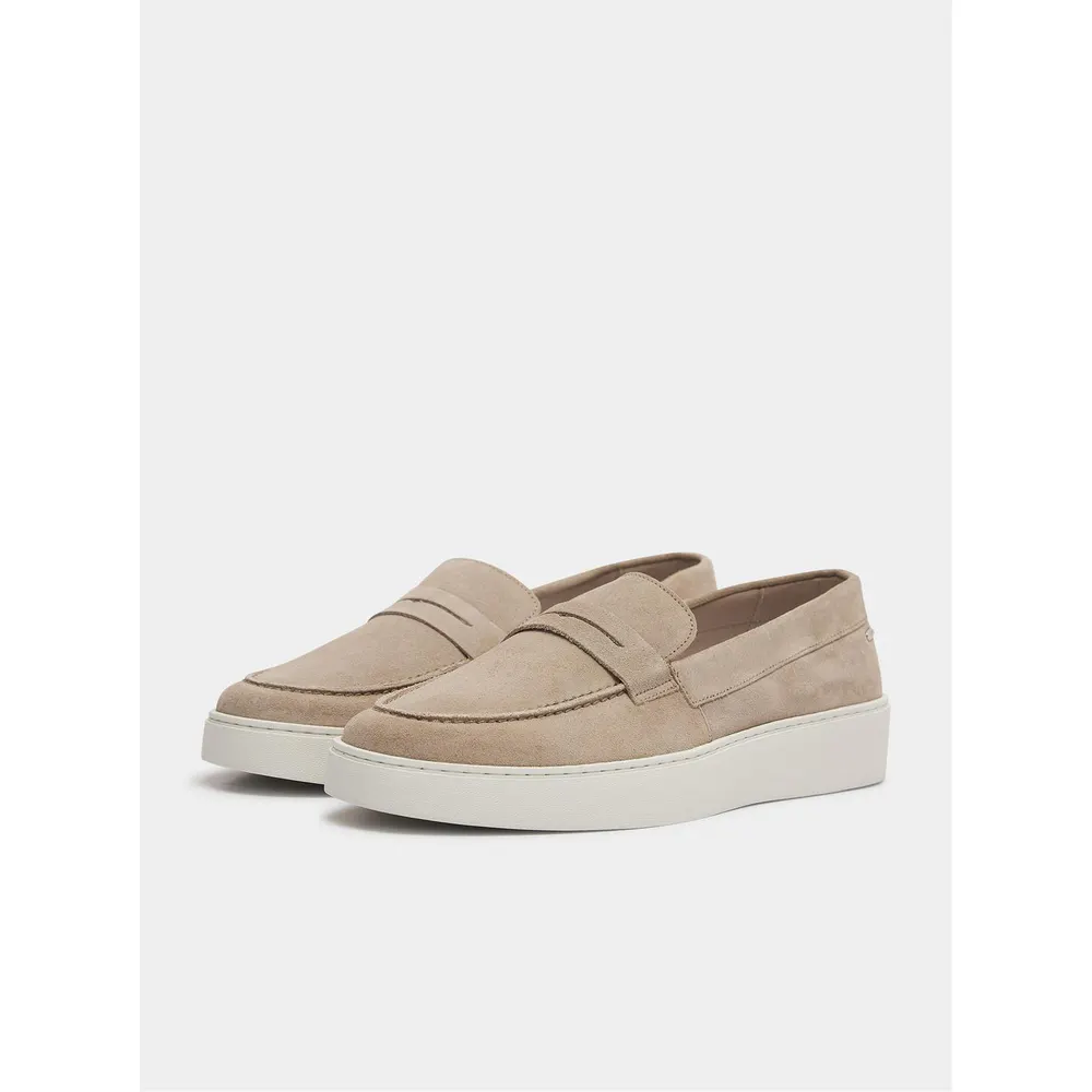 BELIER Men's Monaco Suede Loafers in Taupe – Footwear