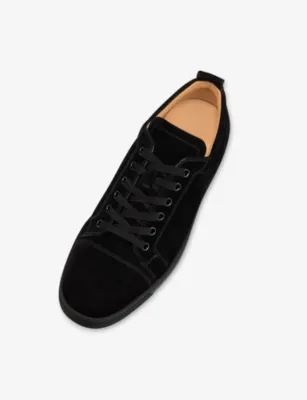 CHRISTIAN LOUBOUTIN Louis Junior Suede Trainers - 13.5 in BLACK, additional product view 3