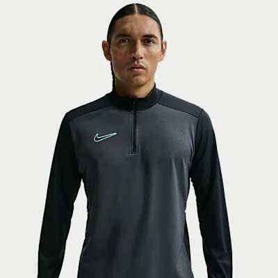 Nike Academy Men's Dri-FIT Football Drill Top - Anthracite/Black/Illusion Green/Illusion Green