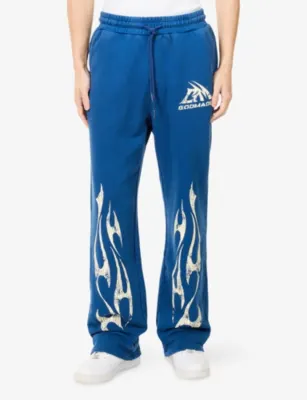 GODMADE Graphic-Print Washed Cotton Joggers detail 3