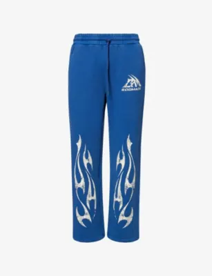 GODMADE Graphic-Print Washed Cotton Joggers